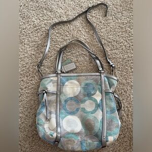 Coach Audrey Metallic Graphic Op Art Cinched Tote